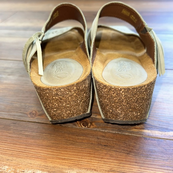 Sergio Tomani lt sage green suede slide in wedges with slight platform size 40 - Picture 4 of 7